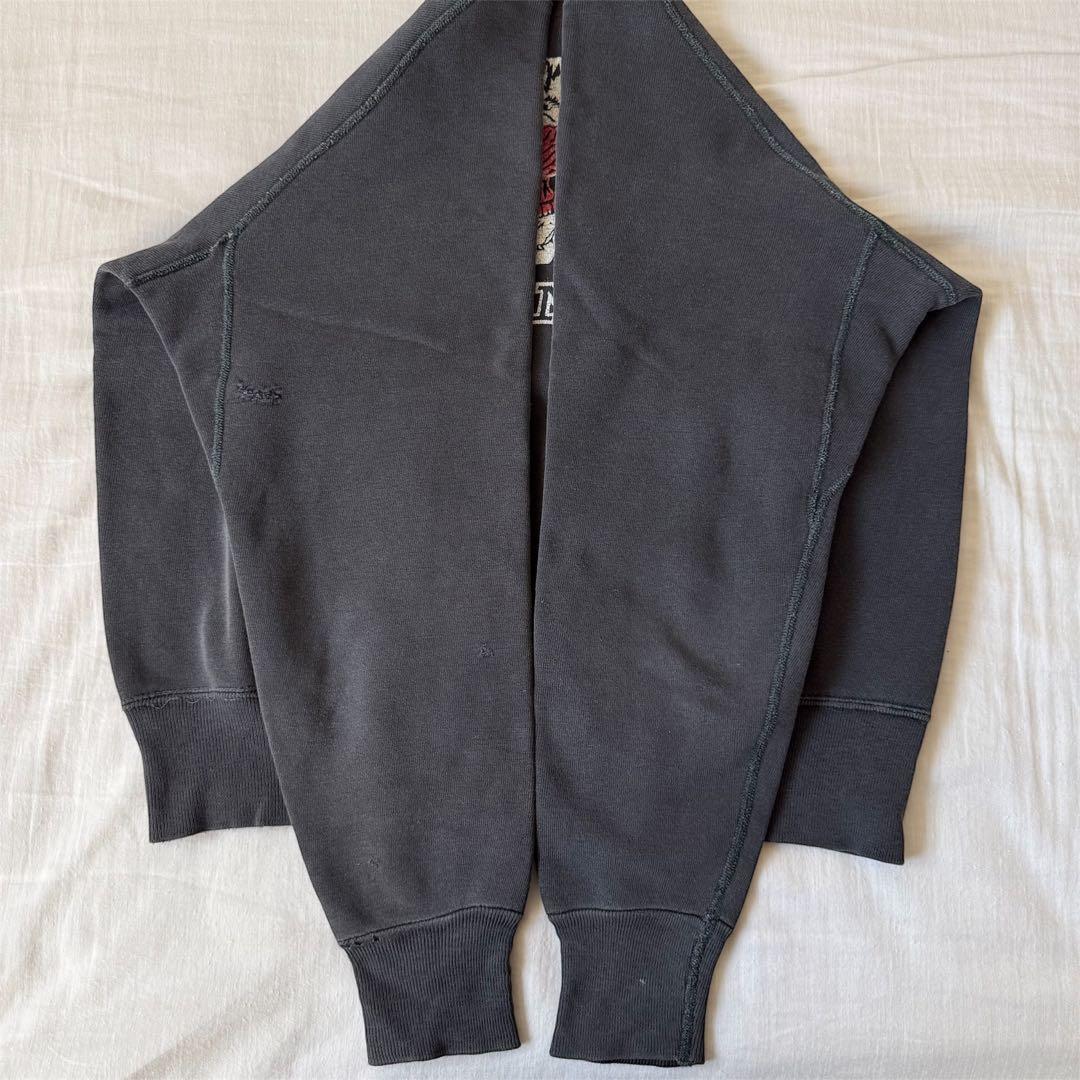 60s Wisconsin ヴィンテージスウェット ブラック カラーフロッキー