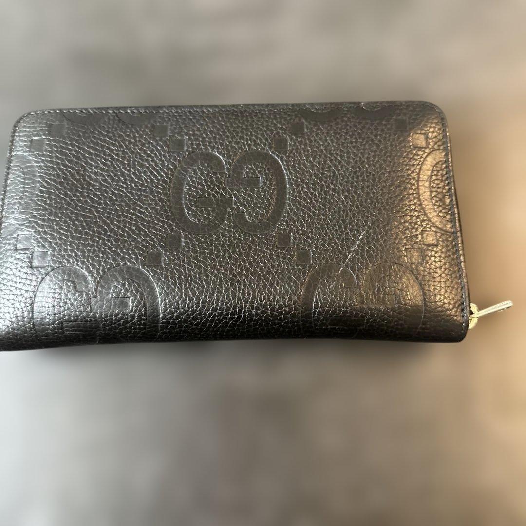 ジ*可様 GUCCI ブラックレザー長財布
