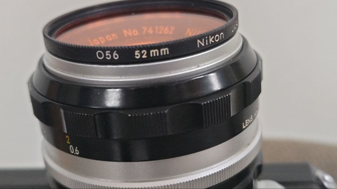 ニコンFフォトミックファインダー、実用品　50mm F1.4レンズ付、露出計OK