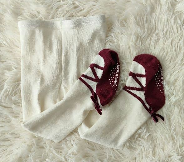 ファミリア　チェックワンピース　ブラウス　タイツ　セット売り　80