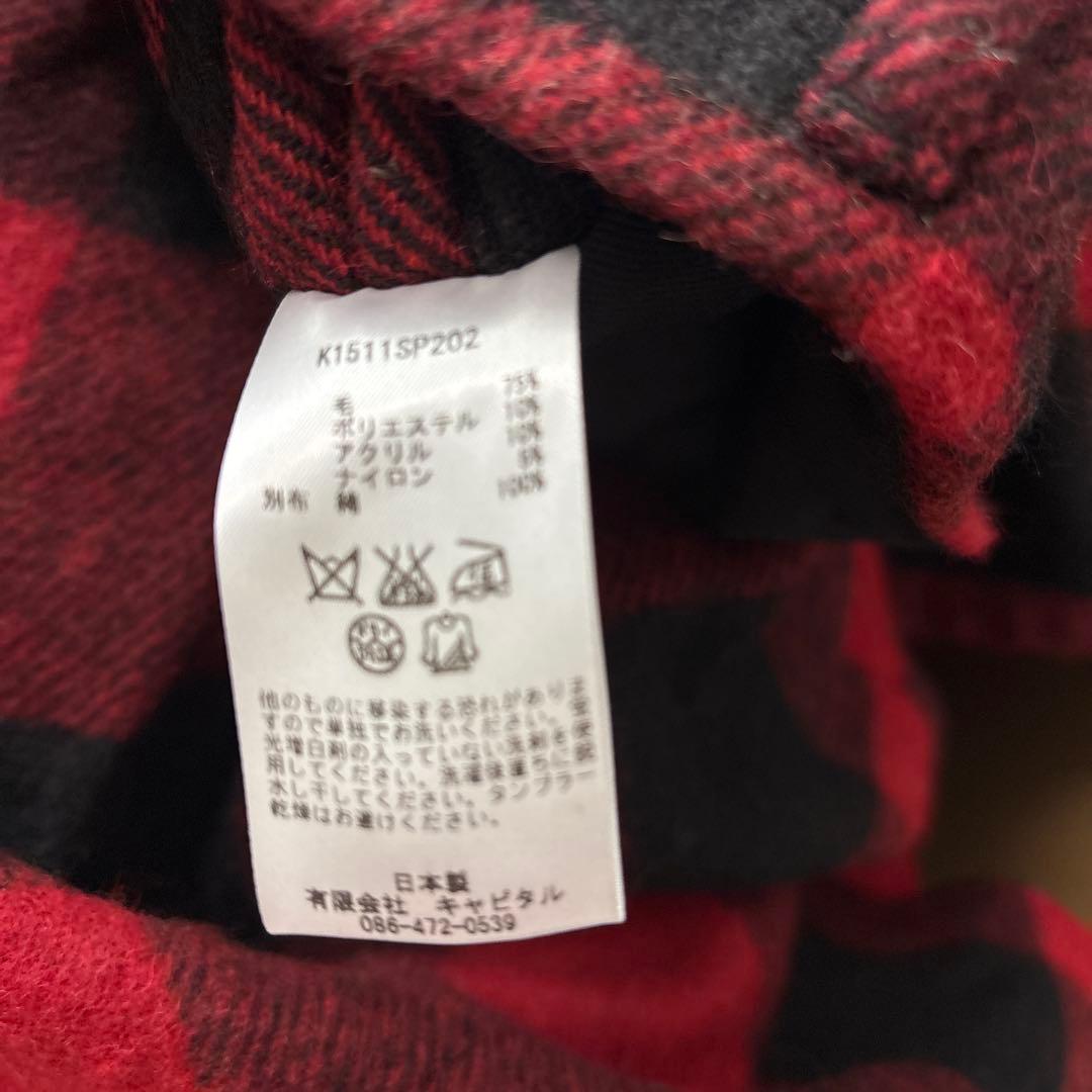 KAPITAL レッドブラックチェック ガウチョパンツ