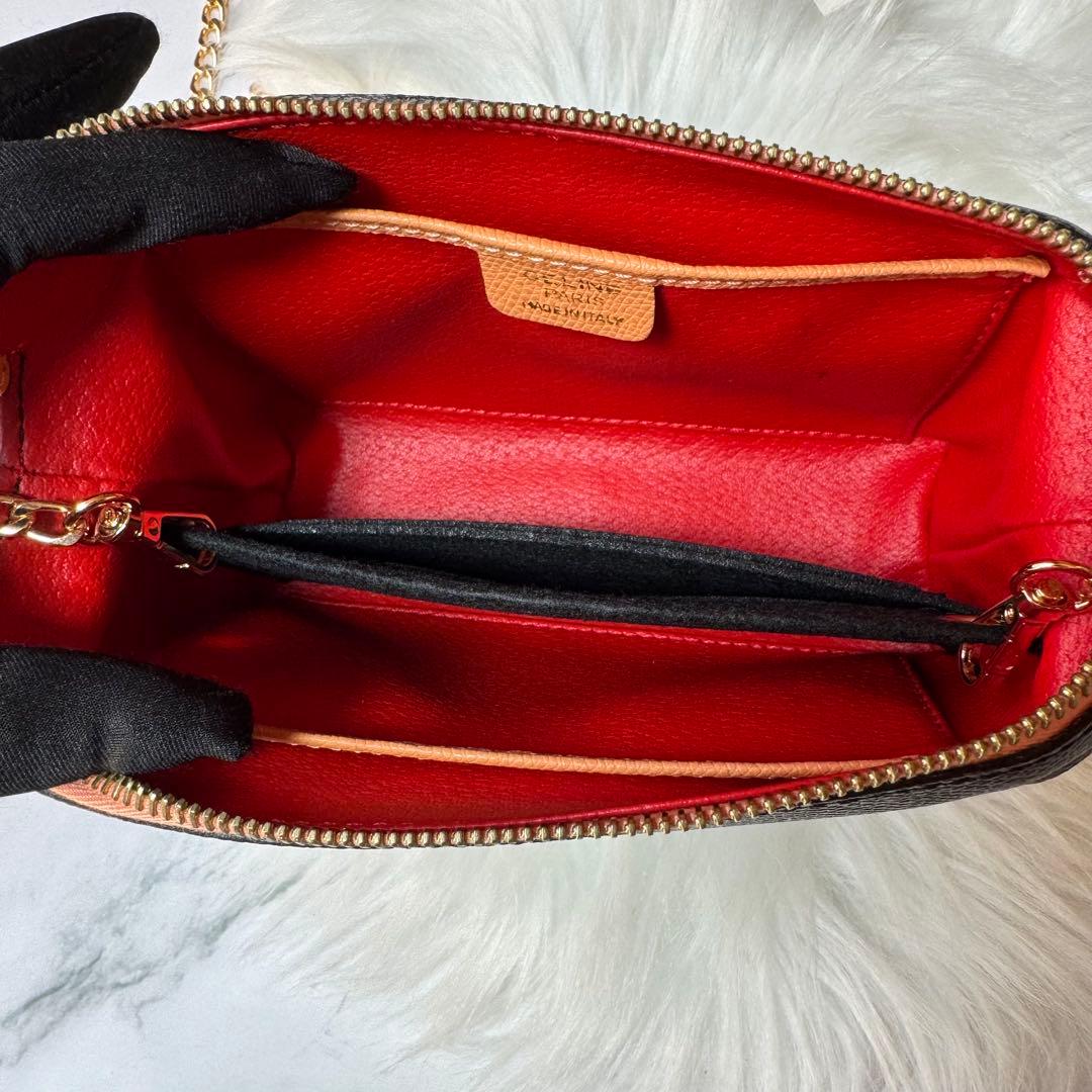 セリーヌ　celine ビンテージ　レザー　ポーチ　チェーン　ショルダー