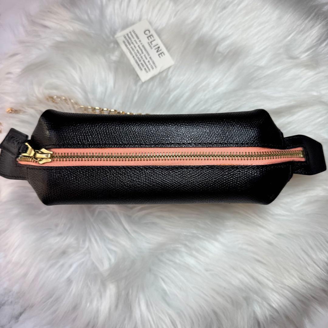 セリーヌ　celine ビンテージ　レザー　ポーチ　チェーン　ショルダー
