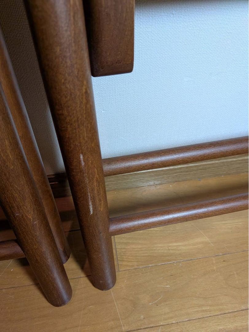 ■送料込■無印 折りたたみデスク 2脚 イス 木製コンパクトテーブル椅子チェア