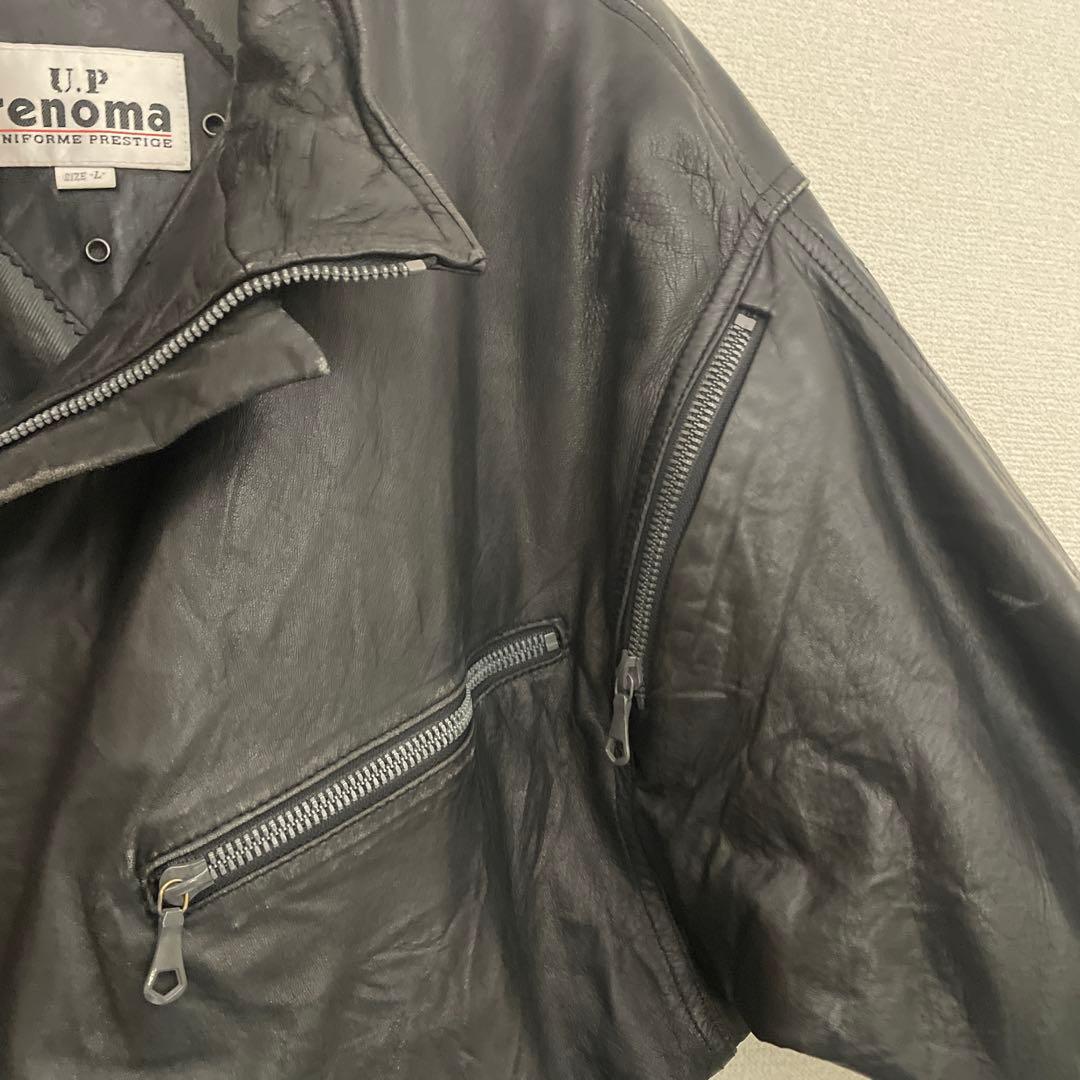 ヴィンテージ本革【renoma】希少ロングライダースジャケット コートY2K古着