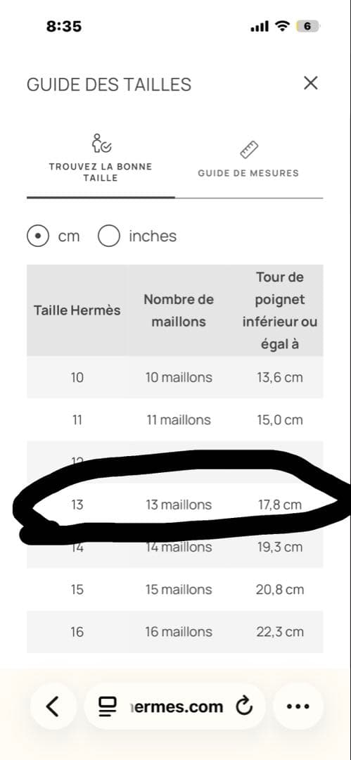 【未使用 】人気サイズGM13コマ 正規店 シェーヌダンクルブレスレットエルメス