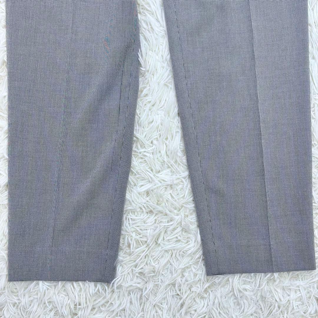 極美品 INDIVI 洗える 千鳥柄ノーカラージャケット UVケア 接触冷感LL