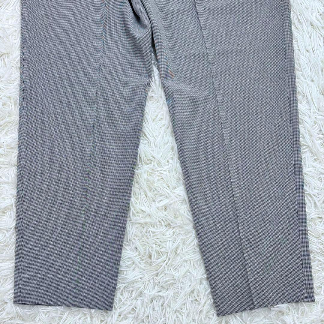 極美品 INDIVI 洗える 千鳥柄ノーカラージャケット UVケア 接触冷感LL