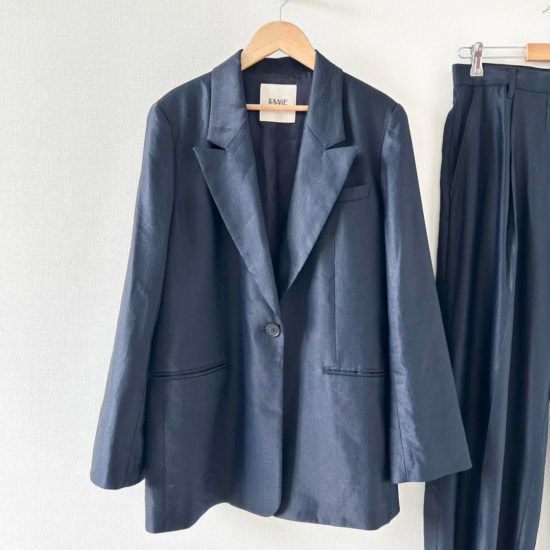 2025SS✨レサージュ　NALYA リネン/チェックジャケット　タックパンツ