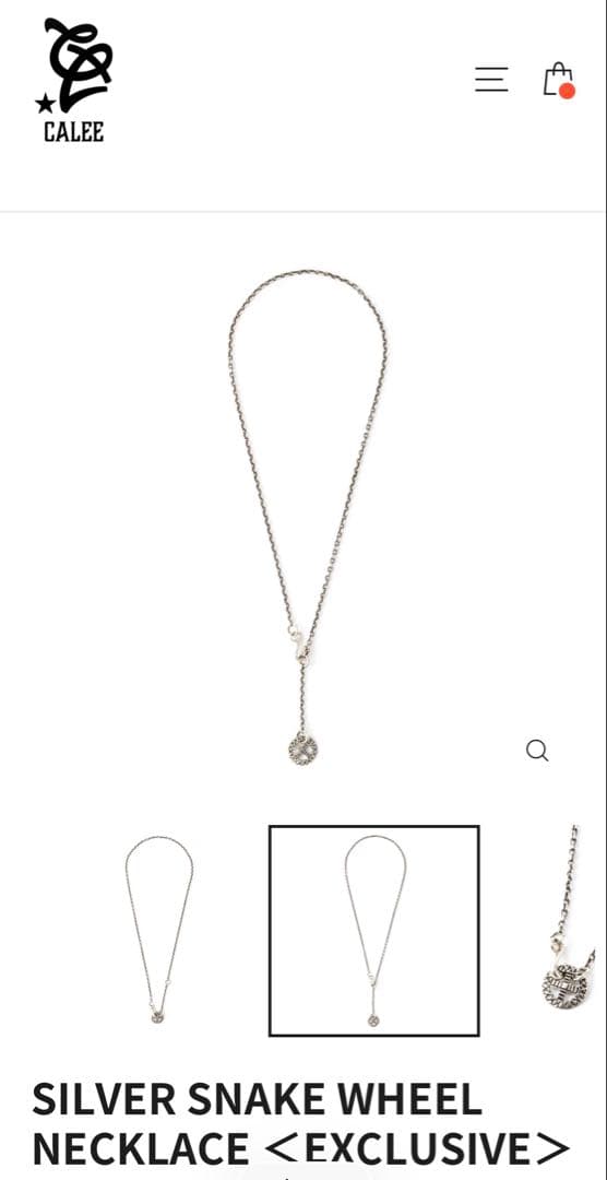 アクセサリー CALEE SILVER SNAKE WHEEL NECKLACE