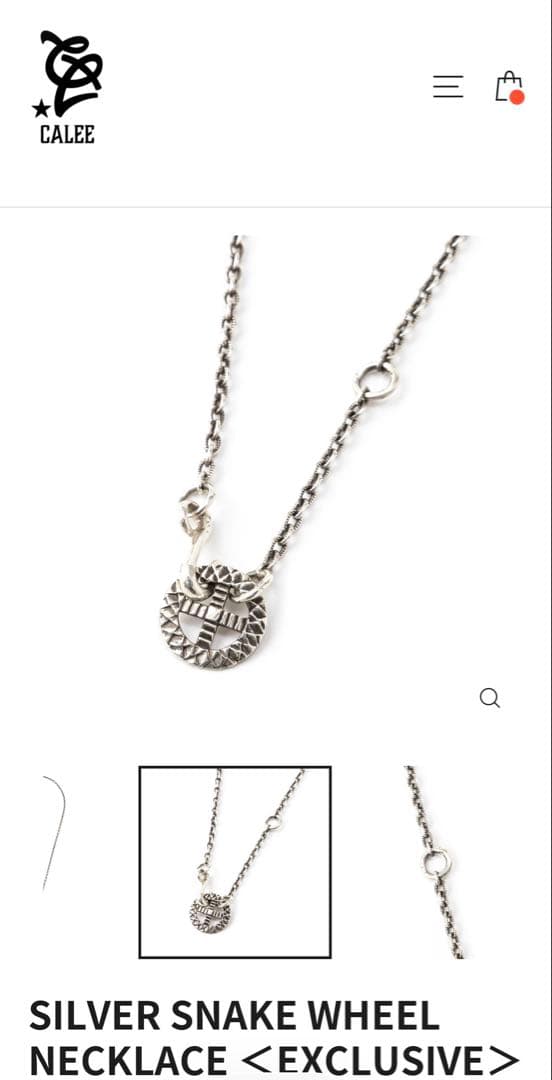 アクセサリー CALEE SILVER SNAKE WHEEL NECKLACE