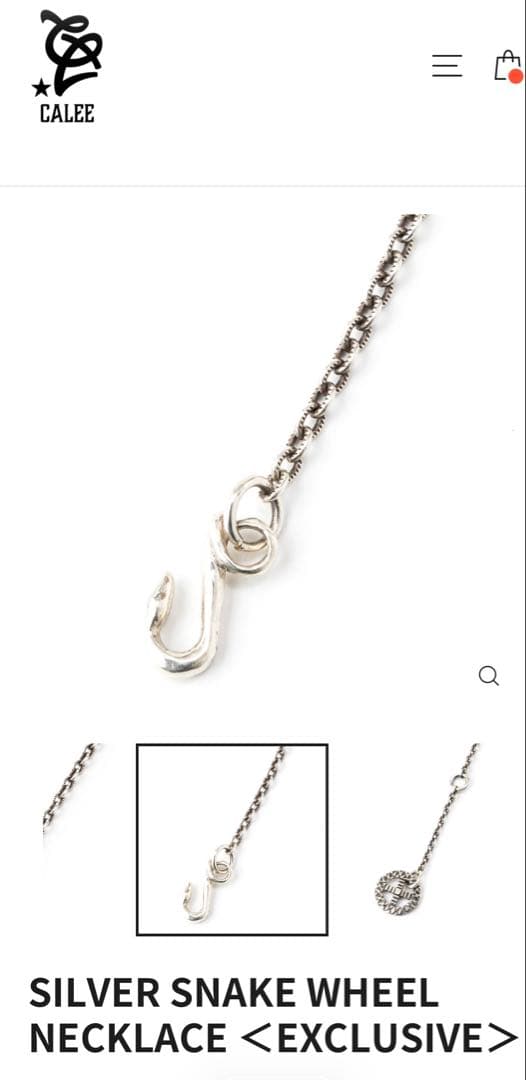 アクセサリー CALEE SILVER SNAKE WHEEL NECKLACE
