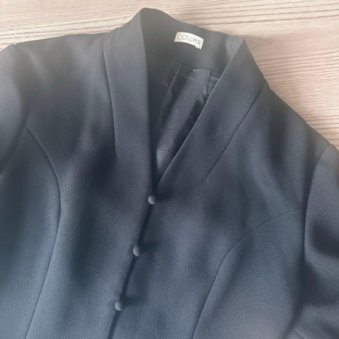 に*げ様 【断捨離セール】Column くるみボタンパフスリーブ ブラウス ジャ