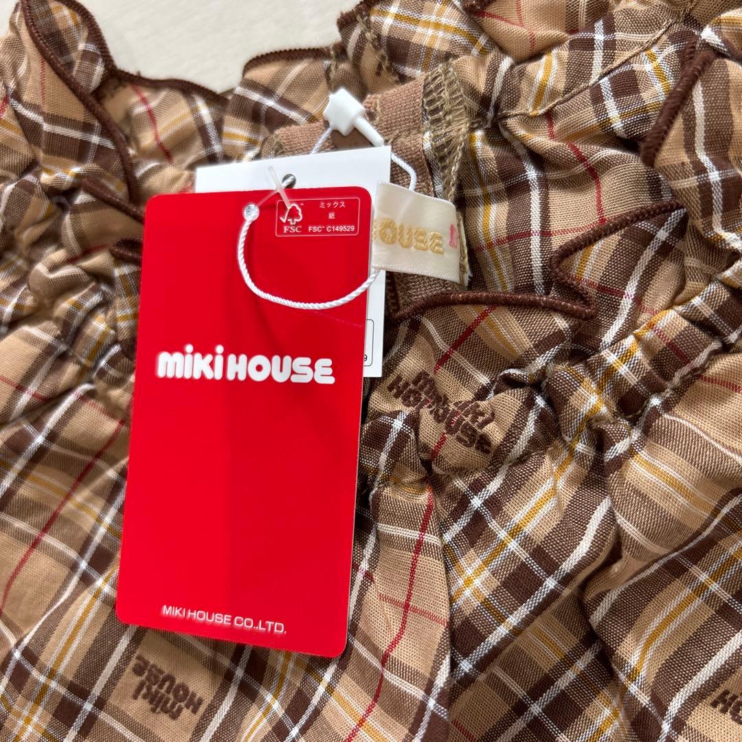新品タグ付！ミキハウス♡チェック柄ワンピ