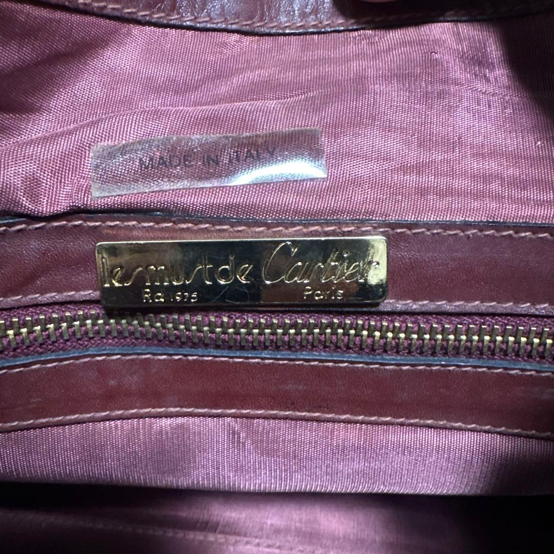 Cartier レザー ボストンバッグ