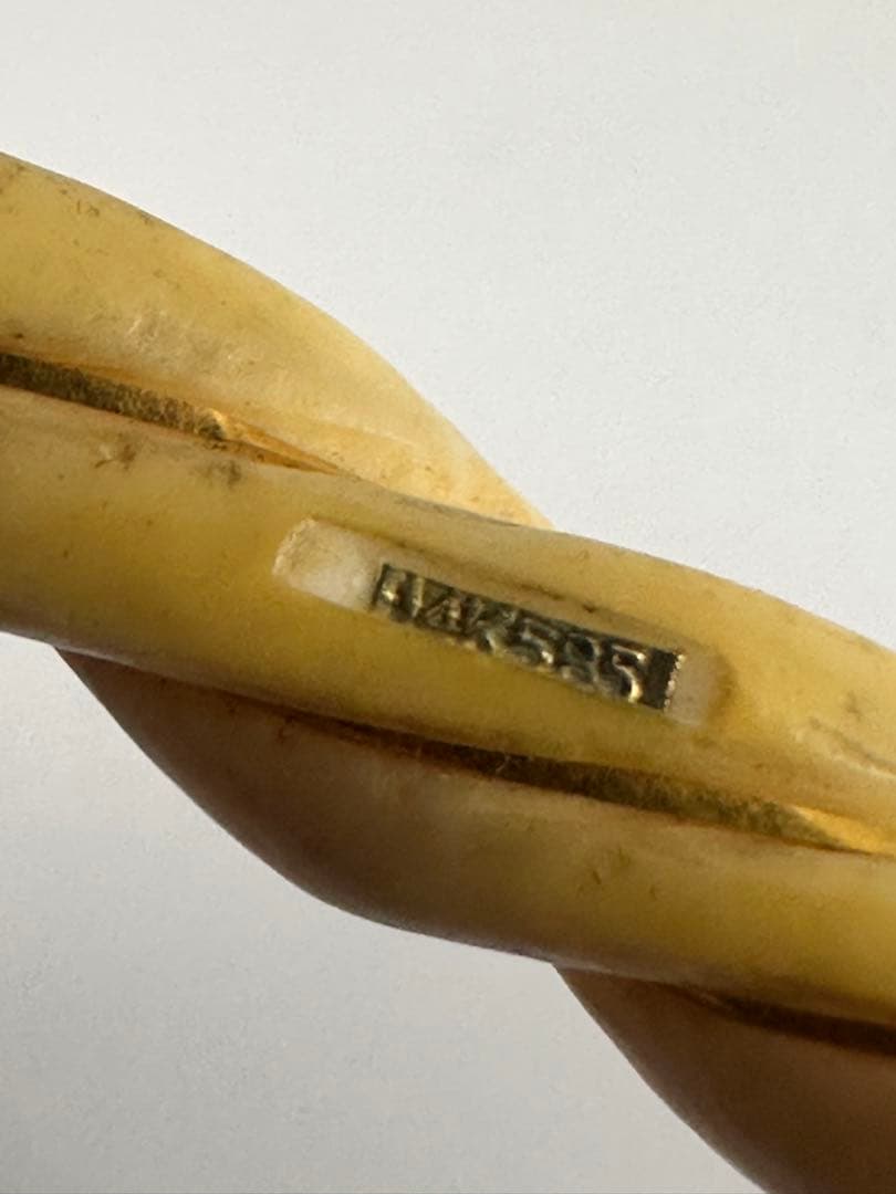 14K 585 サンゴ　珊瑚　天然材質　ぞうげ風　ネックレス　ブレスレット