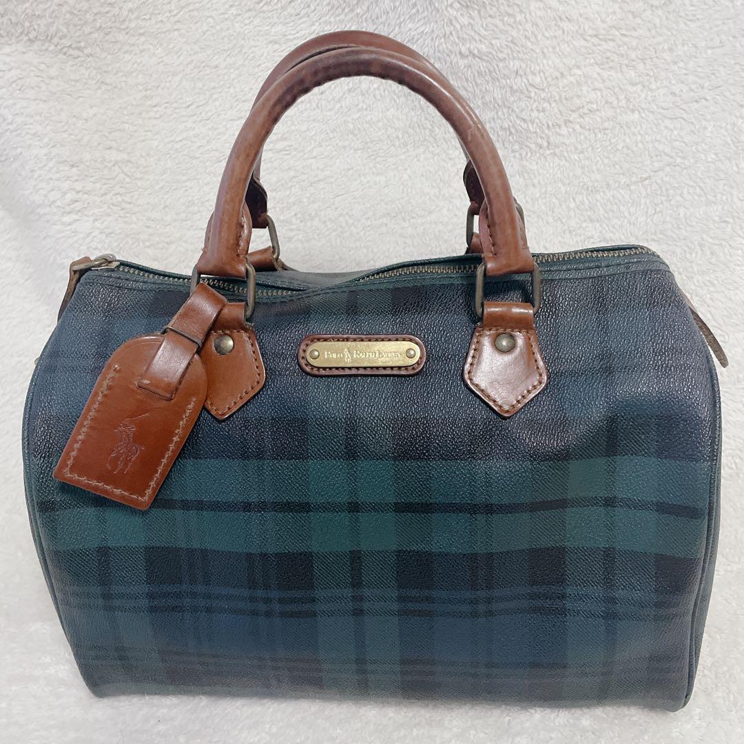 ラルフローレン　Polo Ralph Laurenミニボストンバック　チェック柄