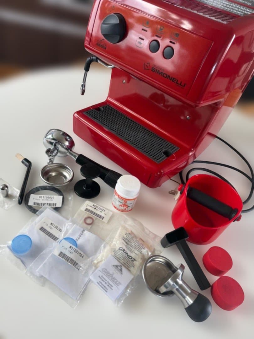 【美品】シモネリ オスカー1 レッド｜本格エスプレッソマシン｜ノックボックス付