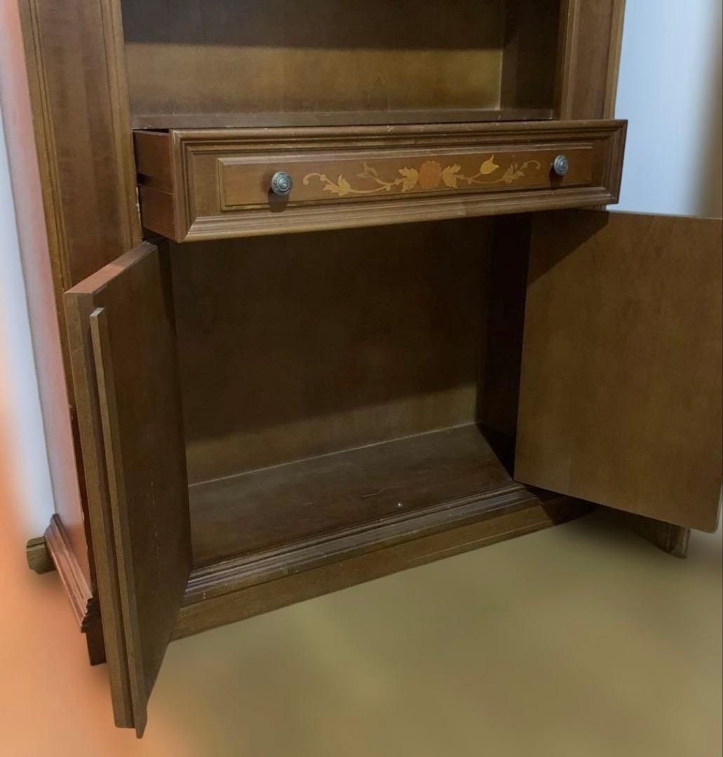 【昭和レトロ】ブックシェルフ 飾り棚 本棚 ダークブラウン