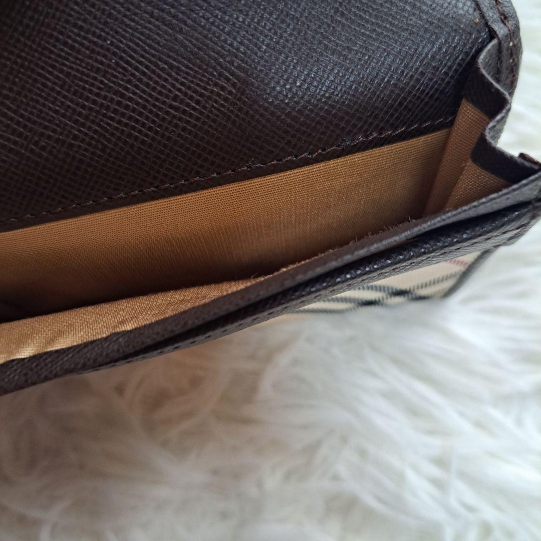 【未使用級】【バーバリー】ノバチェック レザー キャンバス名刺入れ カードケース