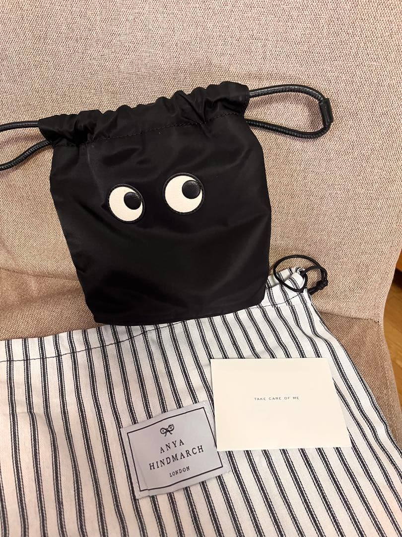 アニヤハインドマーチ eyes ドローストリングポーチ　巾着