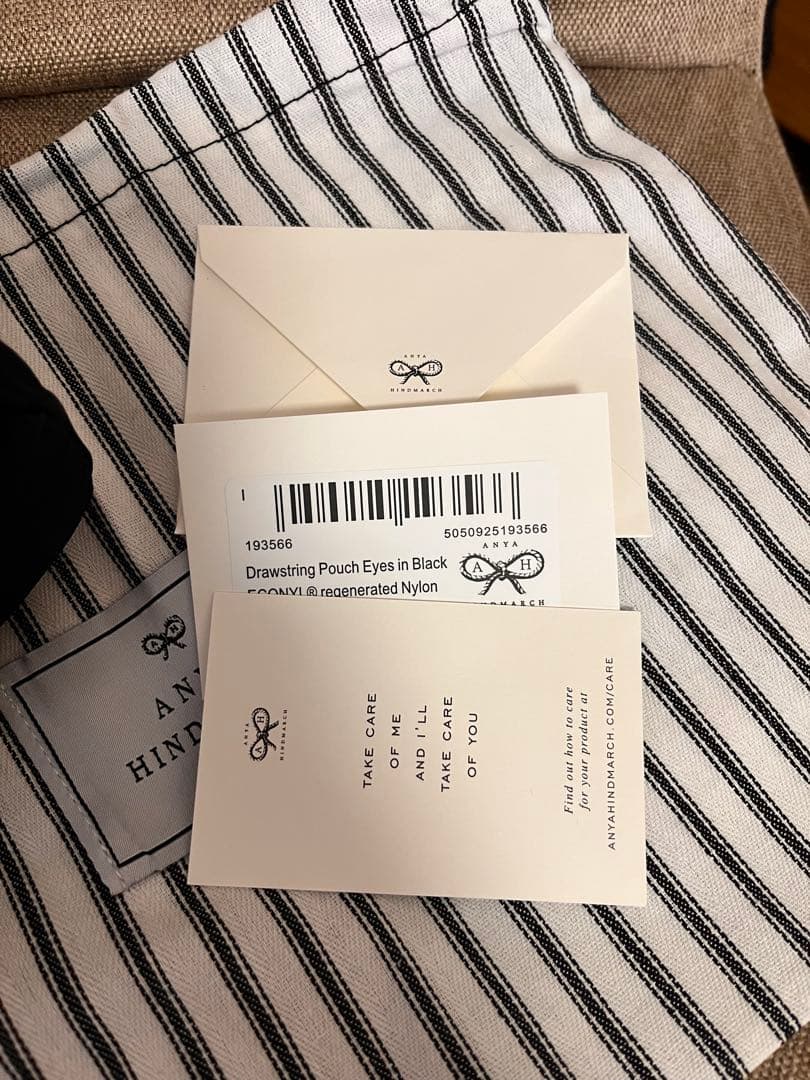 アニヤハインドマーチ eyes ドローストリングポーチ　巾着