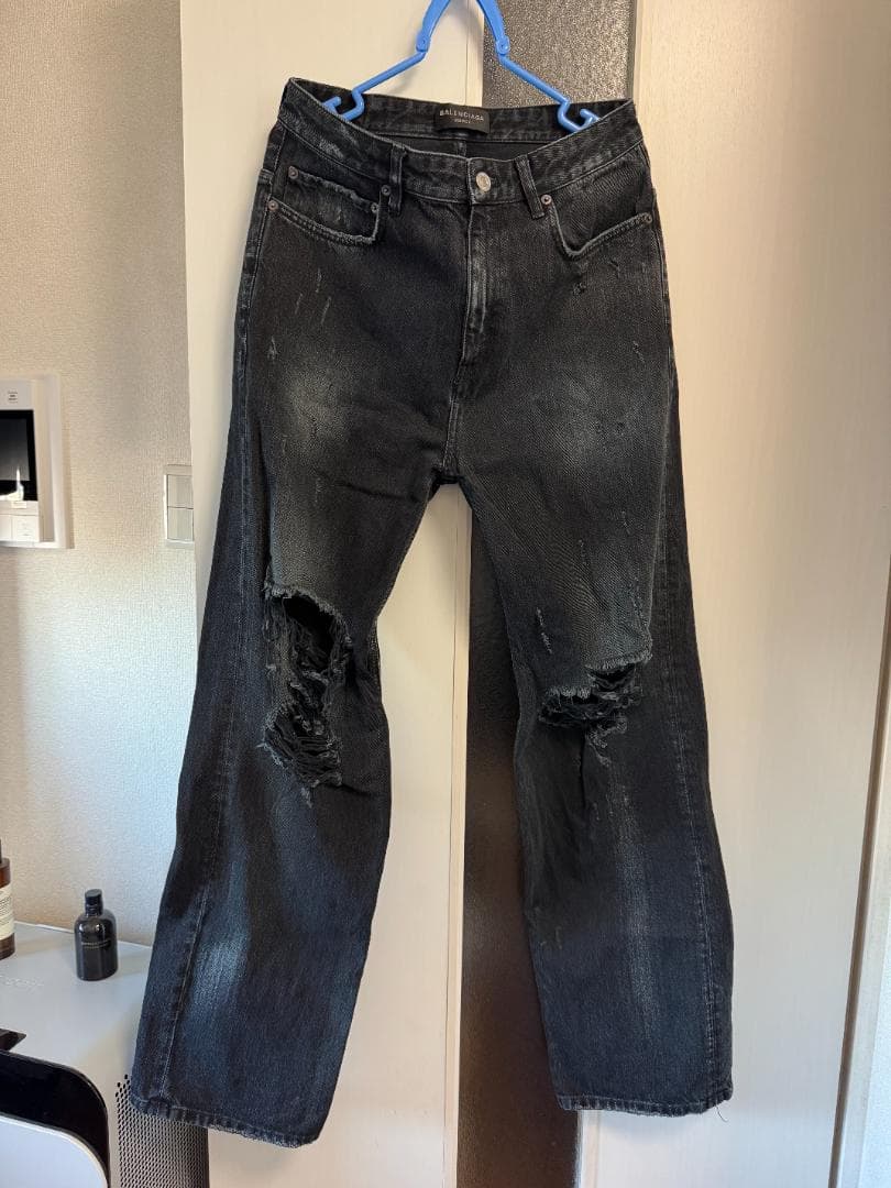パンツ Balenciaga Destroyed Knee Baggy Jeans S