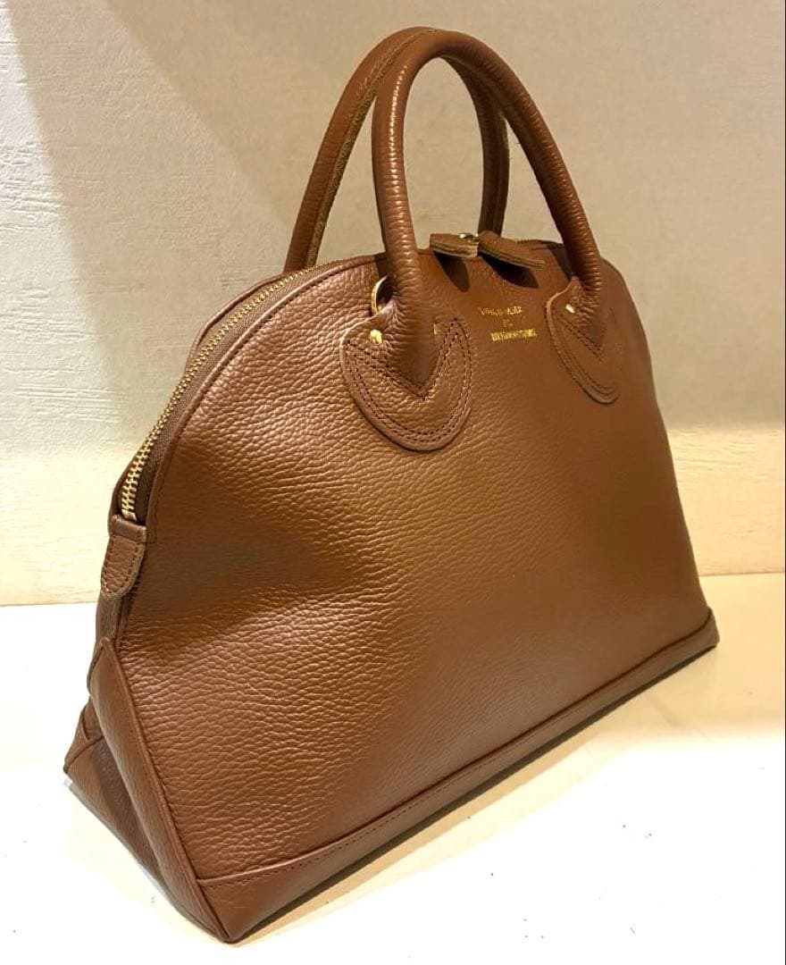 【極美品】YOUNG&OLSEN エンボスドレザージップボートバッグ M 茶色