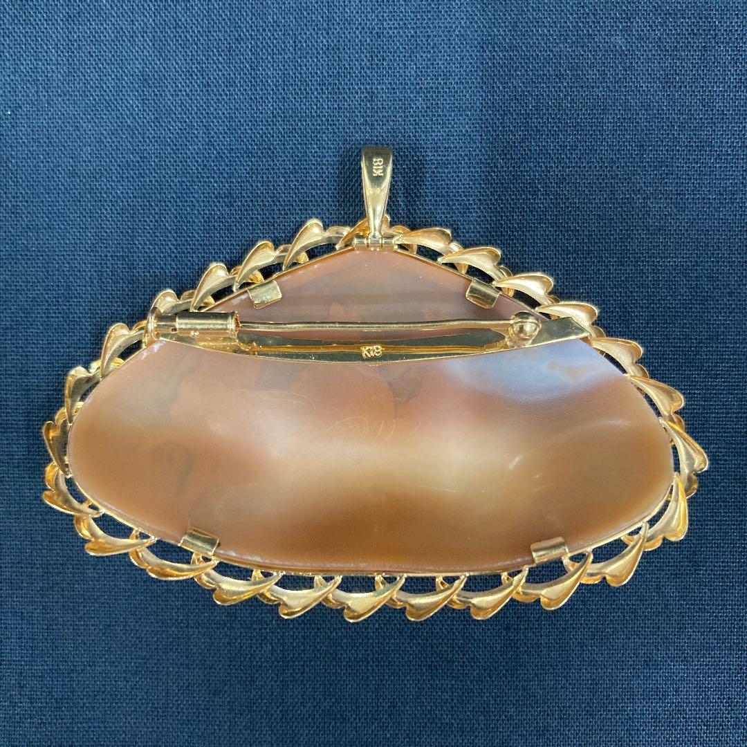 ち*ん様 シェルカメオブローチ(留め具K18)