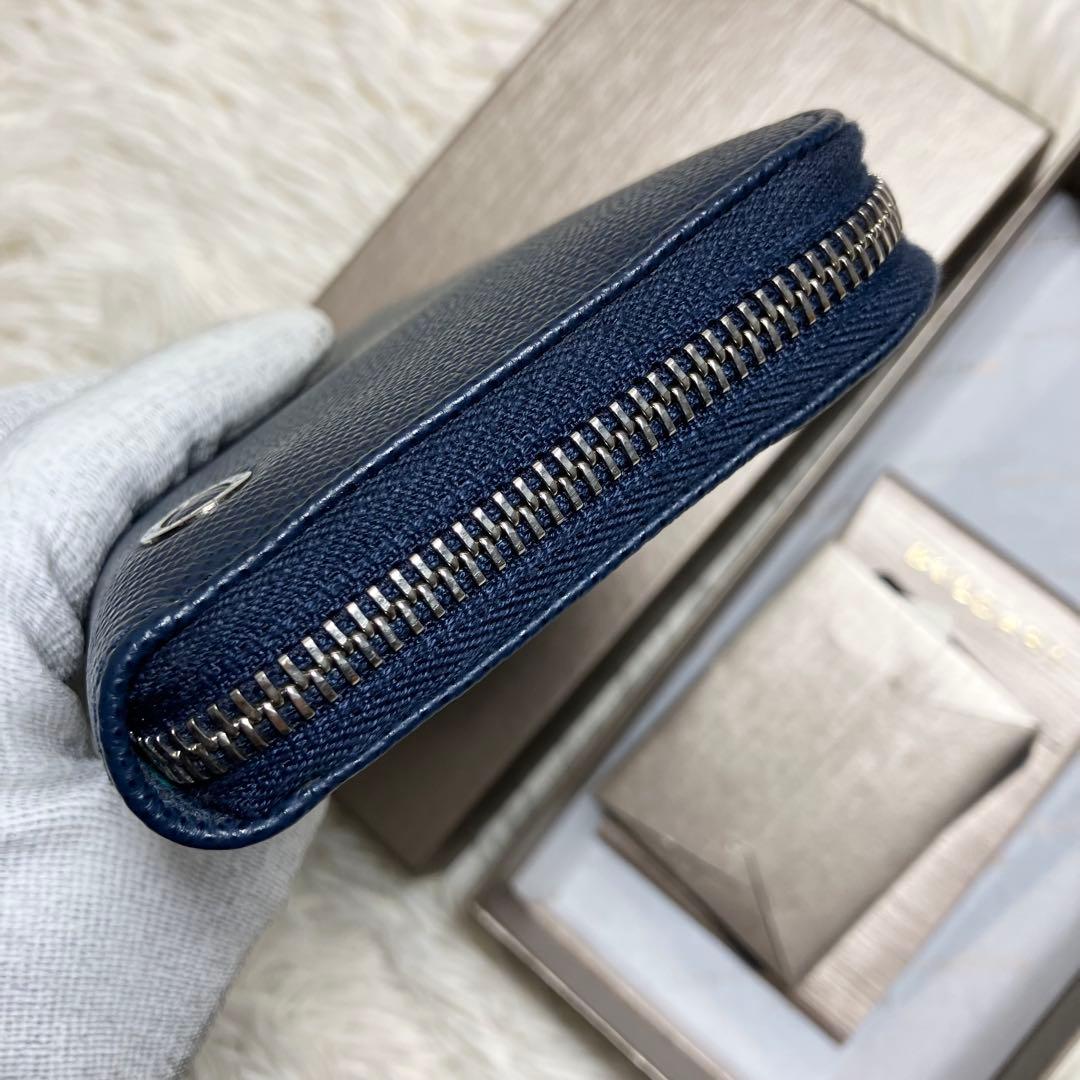 【未使用級】ブルガリ ラウンドジップ ビーゼロワンレザーネイビー FRID搭載