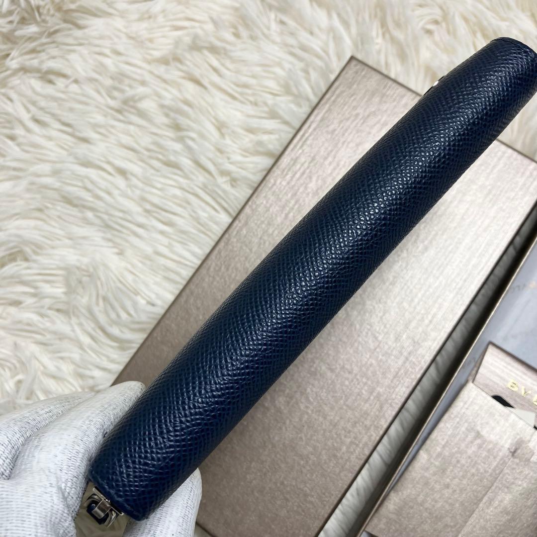 【未使用級】ブルガリ ラウンドジップ ビーゼロワンレザーネイビー FRID搭載