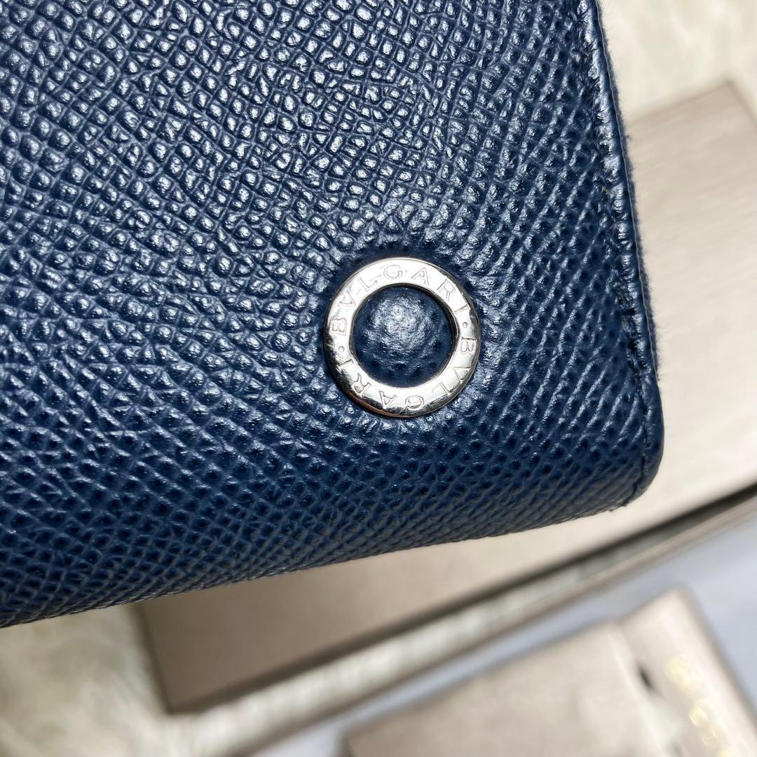 【未使用級】ブルガリ ラウンドジップ ビーゼロワンレザーネイビー FRID搭載