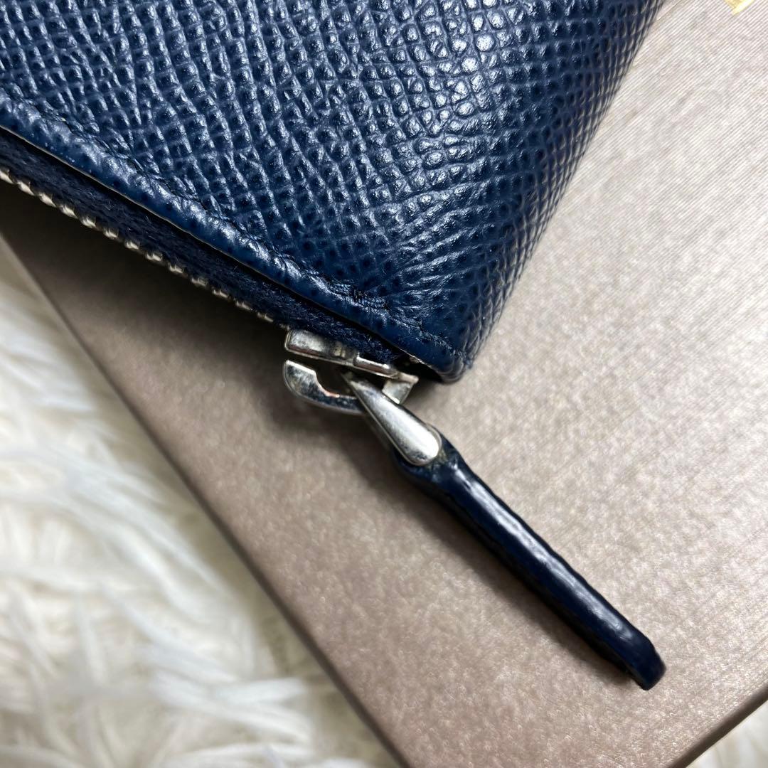 【未使用級】ブルガリ ラウンドジップ ビーゼロワンレザーネイビー FRID搭載