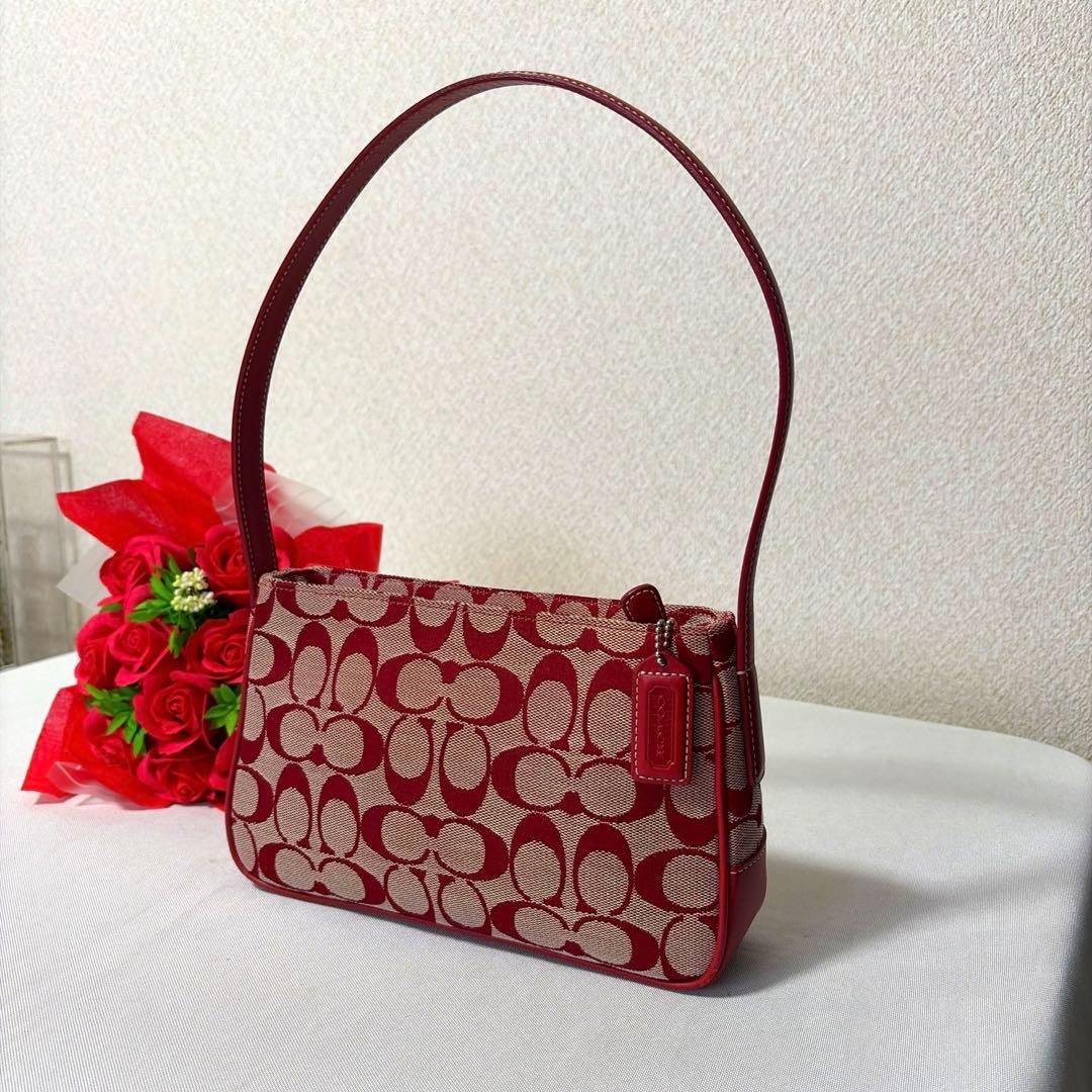 バッグ coach accessories pouch red signature