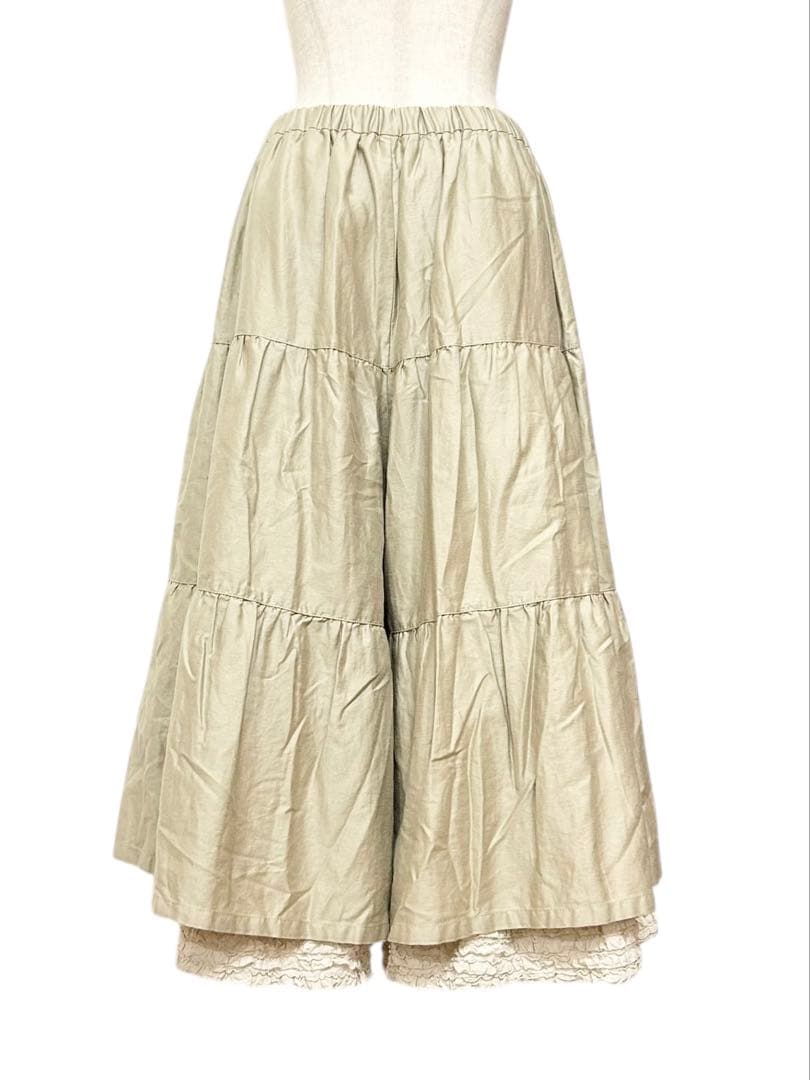 PINKHOUSE ピンクハウス ティアード ワイドパンツ フリル 綿 麻