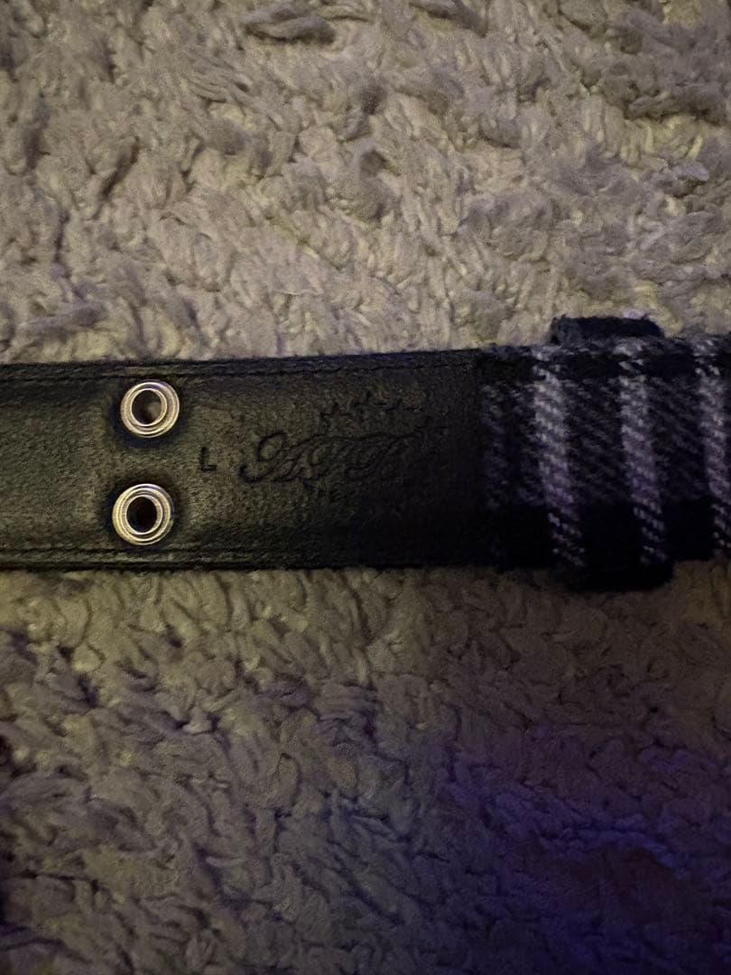 【完売品】afb ベルト belt チェック柄 黒 グレー Lサイズ 円堂守着用