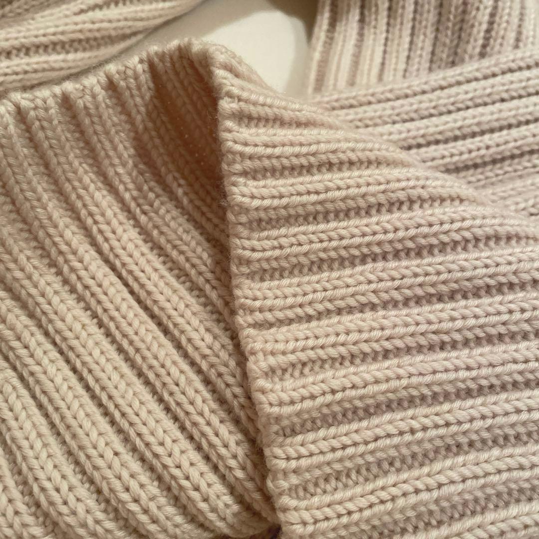 セオリー theory ベージュ リブ編み 長袖セーター ボタン付き ニット