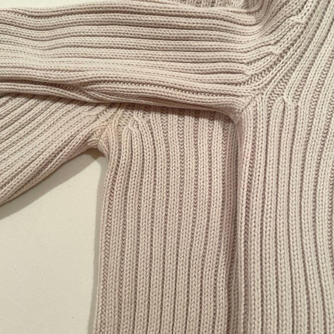 セオリー theory ベージュ リブ編み 長袖セーター ボタン付き ニット