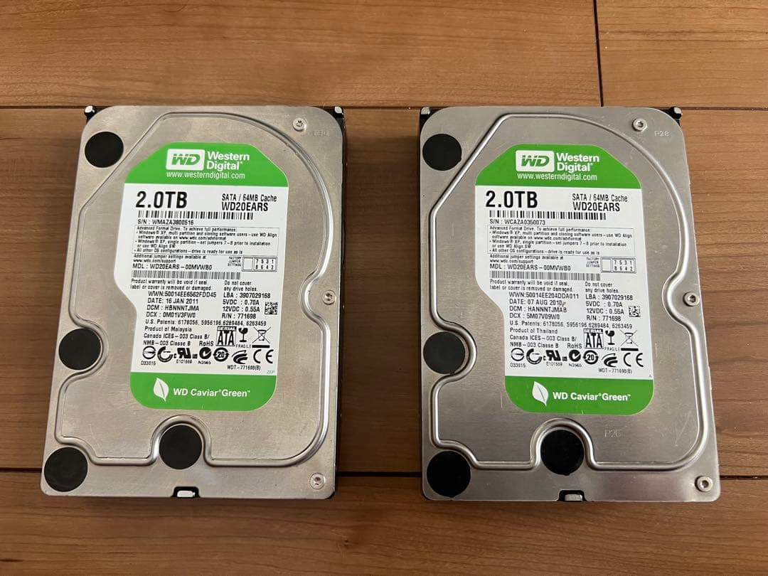 自作PC PT2 2枚 SSD128GB HDD2TB 2台 RAM16GB