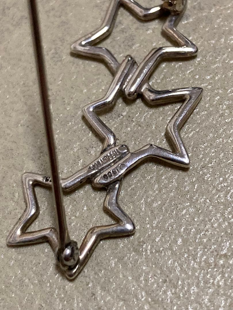 ティファニー　 Tiffany & Co スリースター　ブローチ　シルバー925