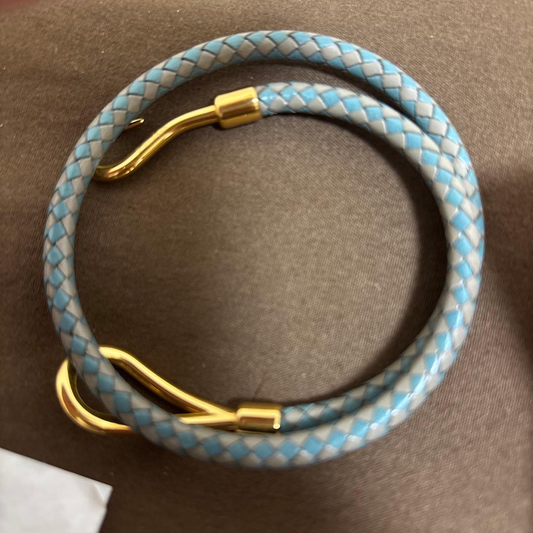HERMES エルメス チョーカー ジャンボ 編込み 2連 ブレスレット