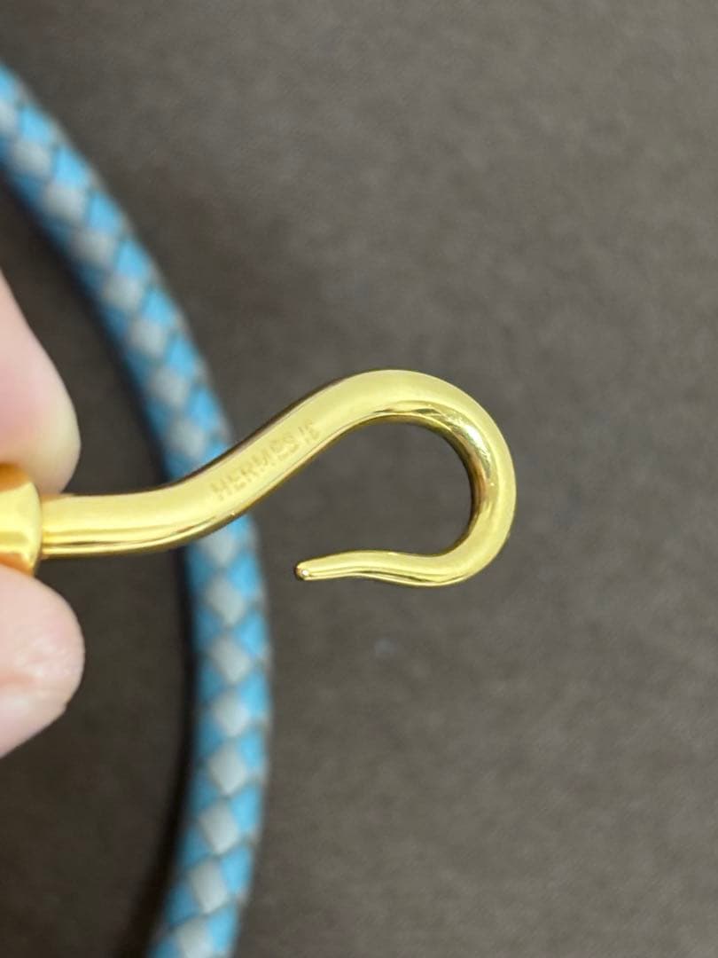 HERMES エルメス チョーカー ジャンボ 編込み 2連 ブレスレット