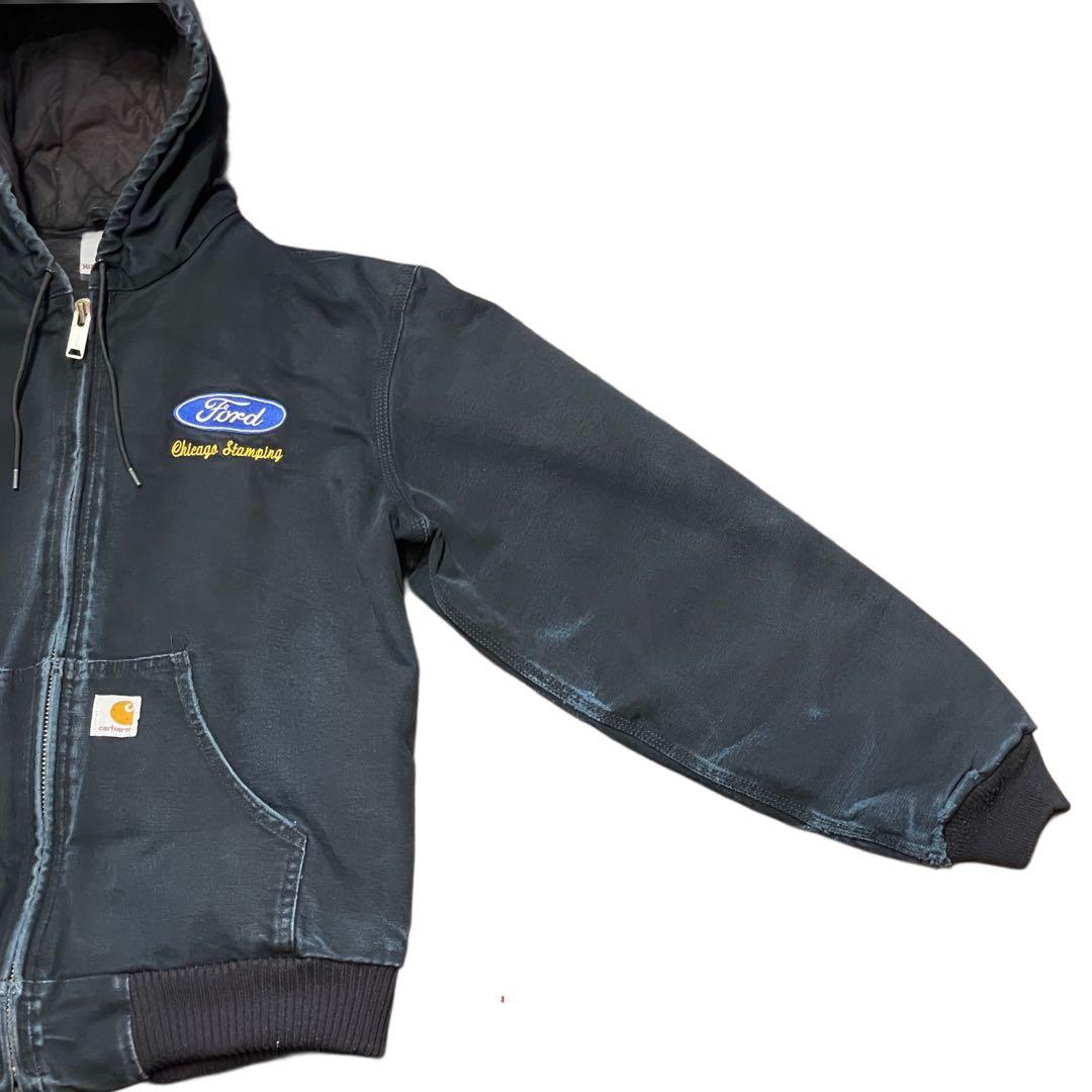 【M】Carhartt USA製 アクティブ ジャケット パーカー 黒 ブラック