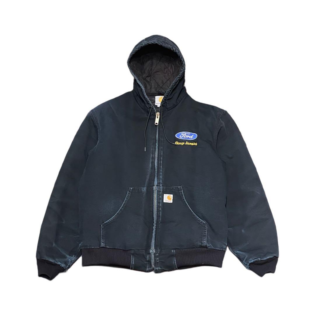 【M】Carhartt USA製 アクティブ ジャケット パーカー 黒 ブラック