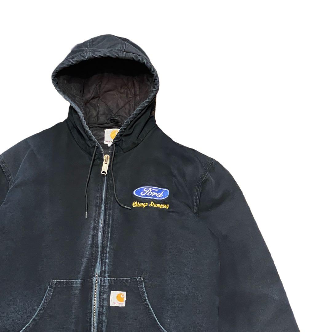 【M】Carhartt USA製 アクティブ ジャケット パーカー 黒 ブラック
