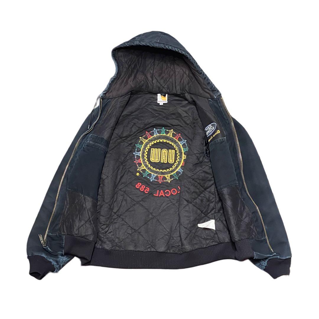 【M】Carhartt USA製 アクティブ ジャケット パーカー 黒 ブラック