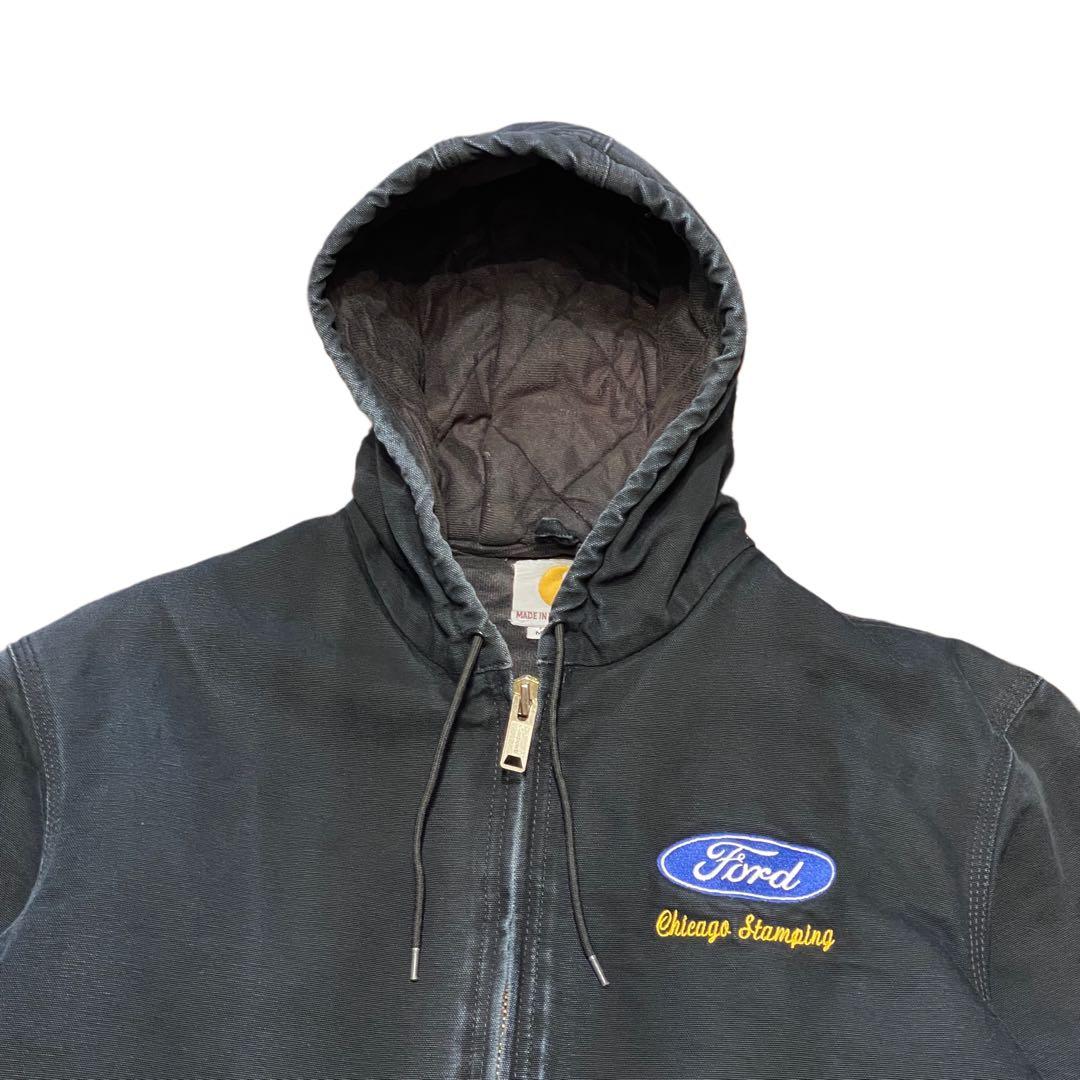 【M】Carhartt USA製 アクティブ ジャケット パーカー 黒 ブラック