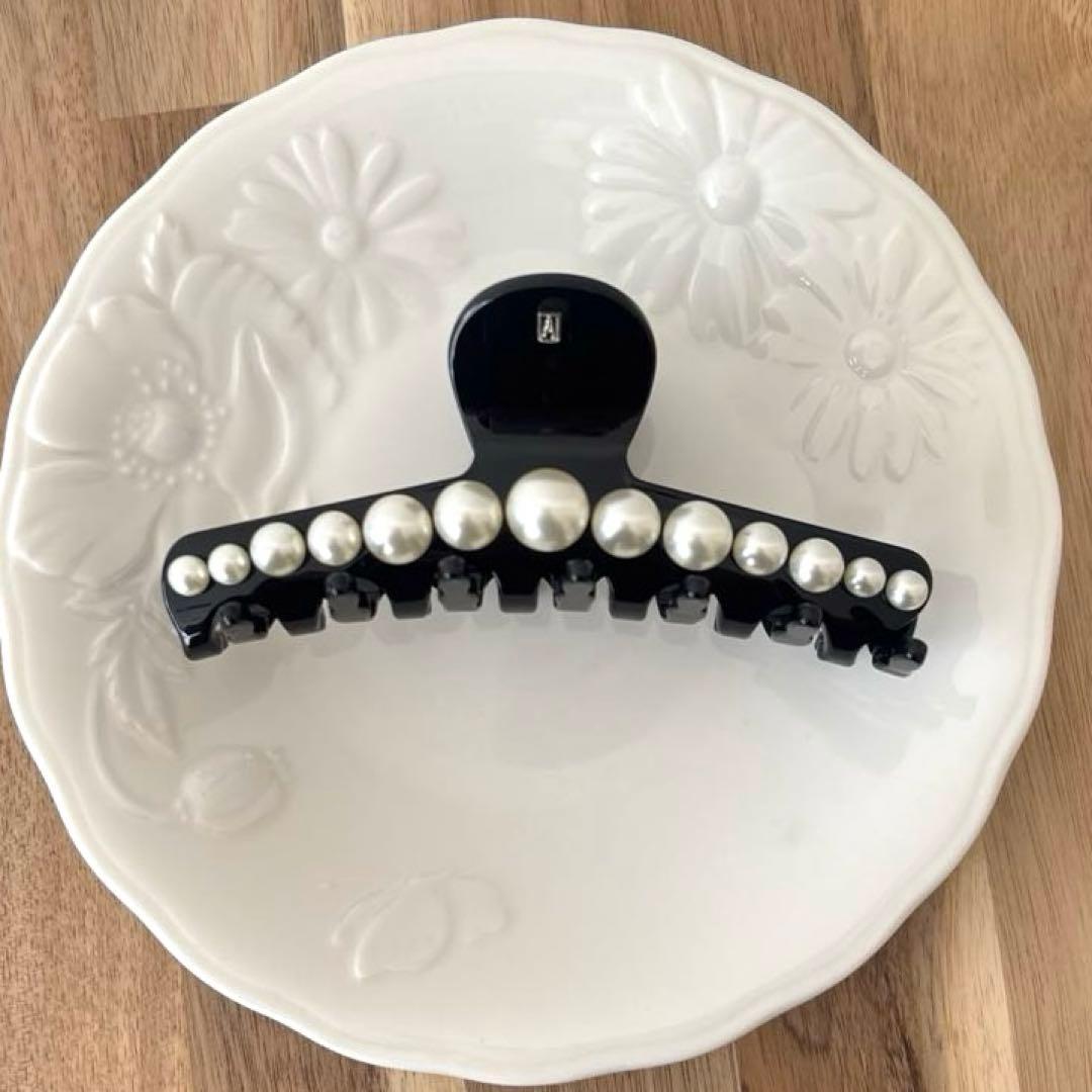 新品✨アレクサンドルドゥパリ✨ヘアクリップ✨パール✨ブラック L