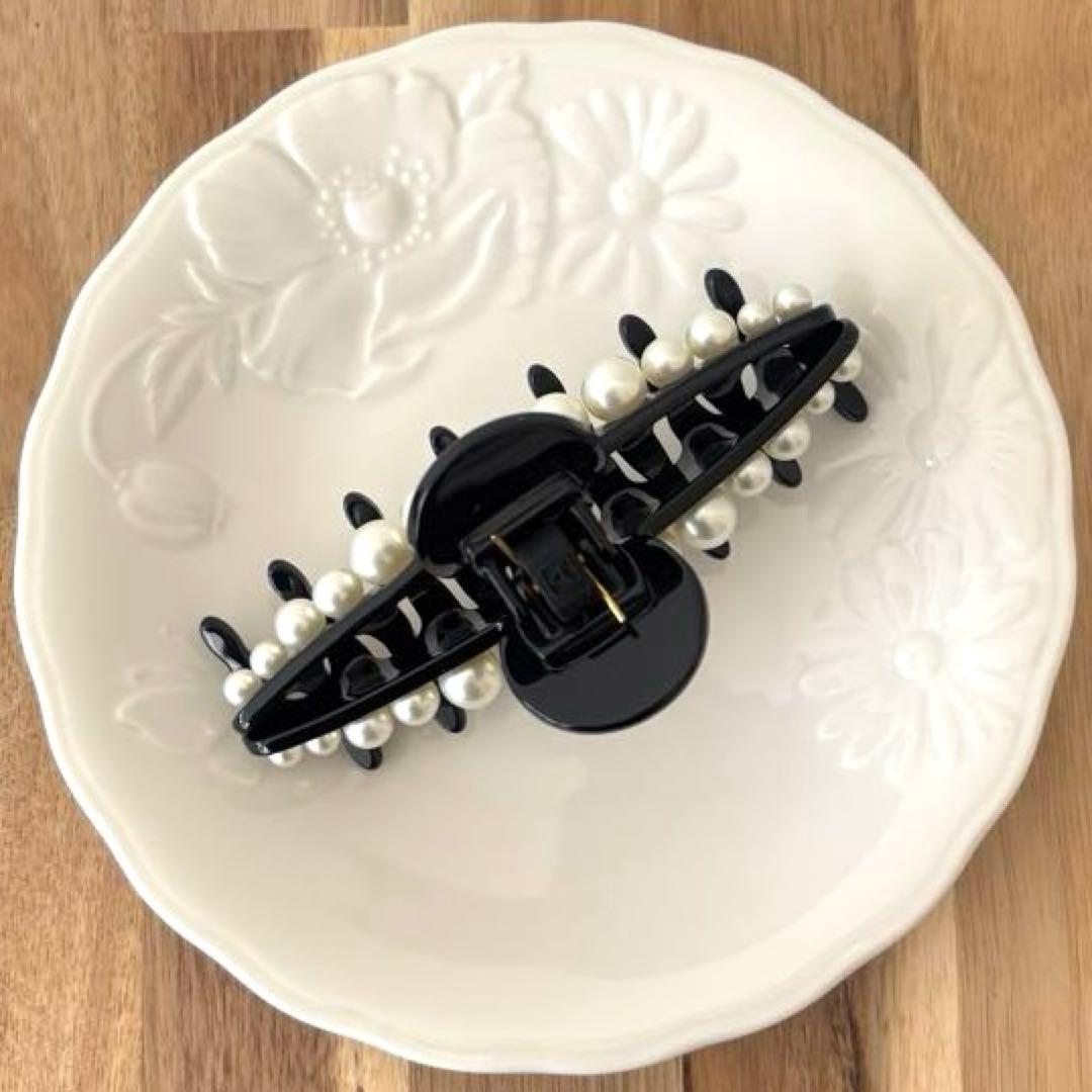 新品✨アレクサンドルドゥパリ✨ヘアクリップ✨パール✨ブラック L