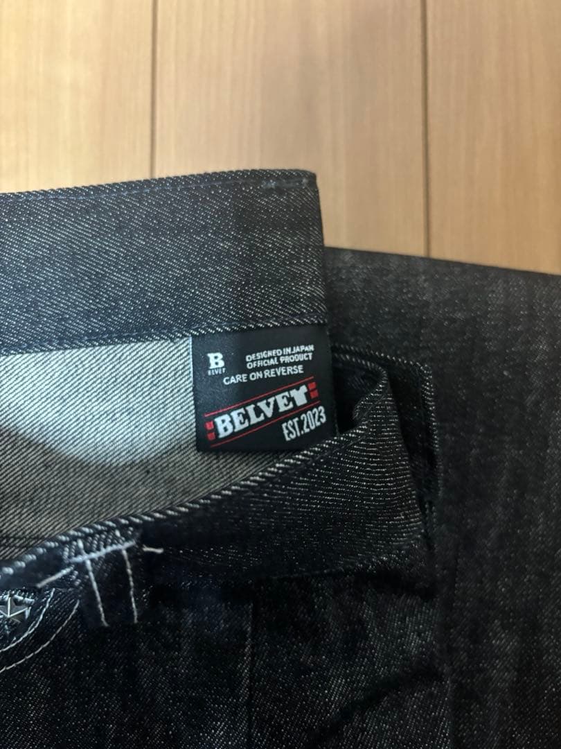 BELVET Classic Rigid Tuck pants ダークデニム